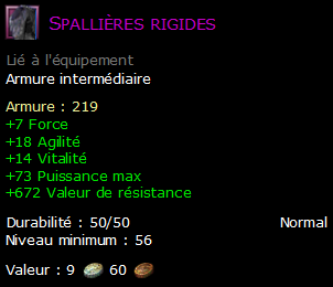 Spallières rigides