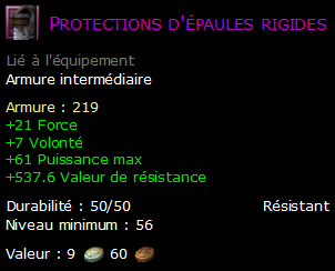 Protections d'épaules rigides