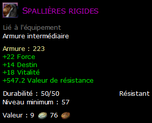 Spallières rigides