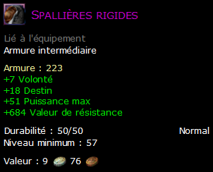 Spallières rigides