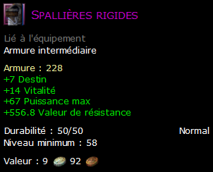 Spallières rigides