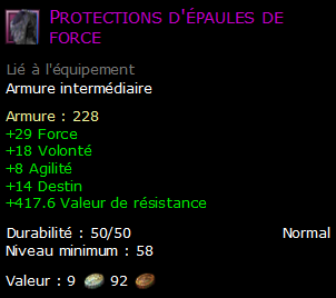 Protections d'épaules de force