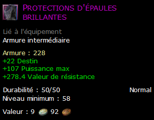 Protections d'épaules brillantes