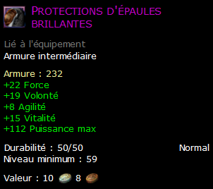 Protections d'épaules brillantes