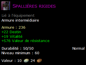 Spallières rigides