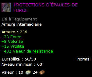 Protections d'épaules de force