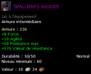 Spallières rigides