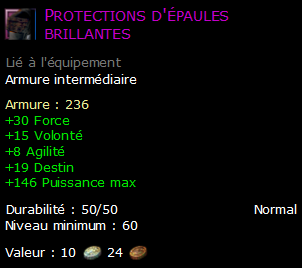 Protections d'épaules brillantes