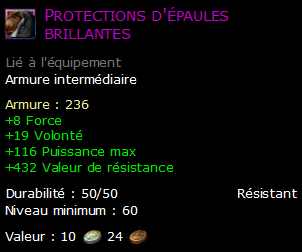 Protections d'épaules brillantes