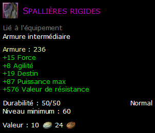 Spallières rigides