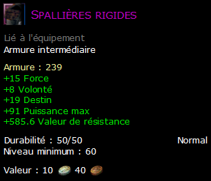 Spallières rigides