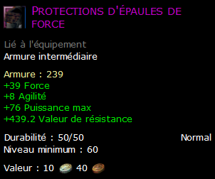 Protections d'épaules de force