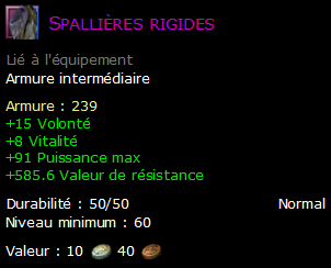 Spallières rigides