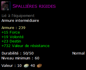 Spallières rigides