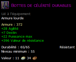 Bottes de célérité durables