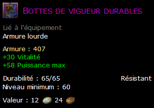 Bottes de vigueur durables