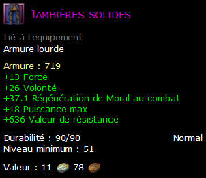 Jambières solides