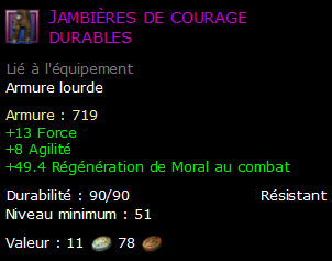 Jambières de courage durables