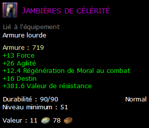 Jambières de célérité