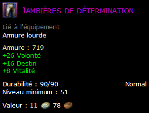 Jambières de détermination