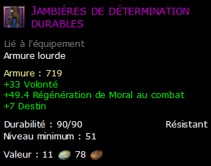 Jambières de détermination durables