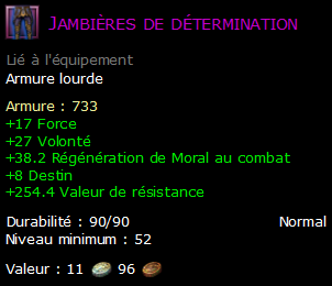 Jambières de détermination