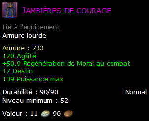 Jambières de courage