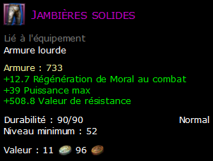 Jambières solides