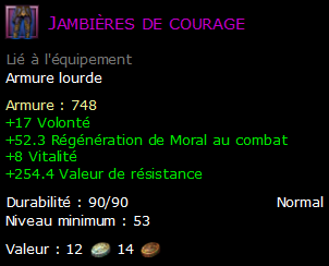 Jambières de courage