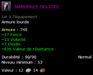 Jambières solides