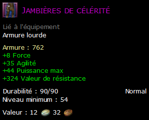 Jambières de célérité