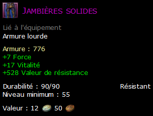 Jambières solides