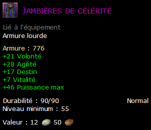 Jambières de célérité