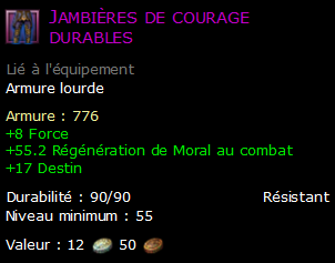 Jambières de courage durables