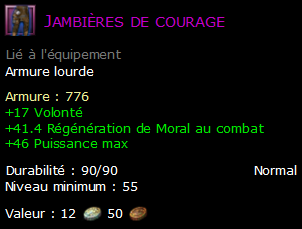 Jambières de courage