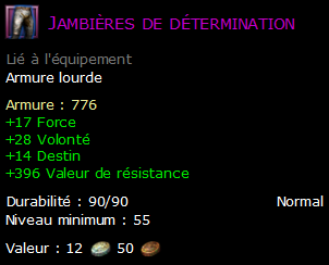 Jambières de détermination