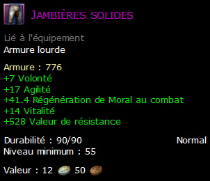 Jambières solides