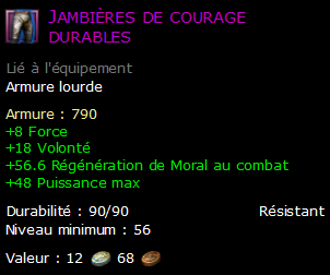 Jambières de courage durables