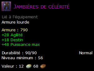 Jambières de célérité