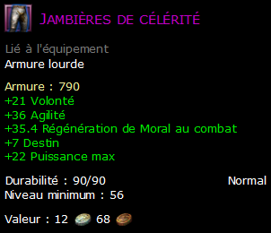 Jambières de célérité