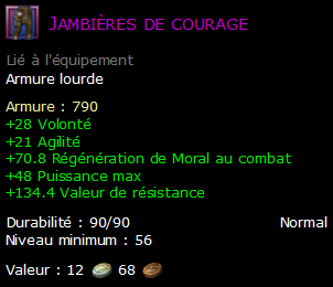 Jambières de courage