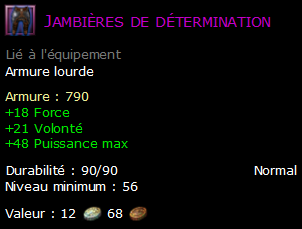 Jambières de détermination