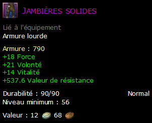 Jambières solides