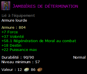 Jambières de détermination