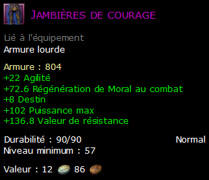 Jambières de courage