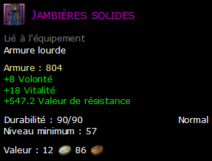 Jambières solides