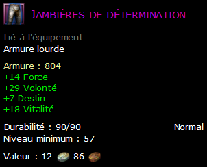 Jambières de détermination