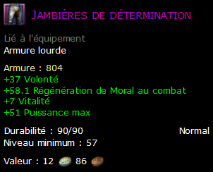 Jambières de détermination