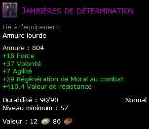 Jambières de détermination