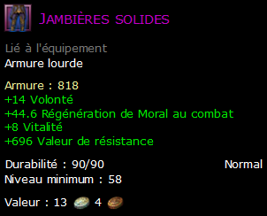 Jambières solides